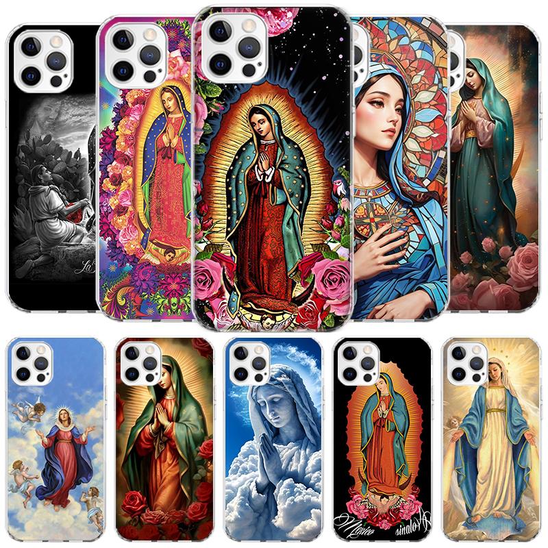 Virgin De Guadalupe Virgen Mary Cover Phone Case For iPhone 16 17 Air 15 14 Pro Max 16E Phone Case 13 Mini 12 11 7 SE 8 Print Pa