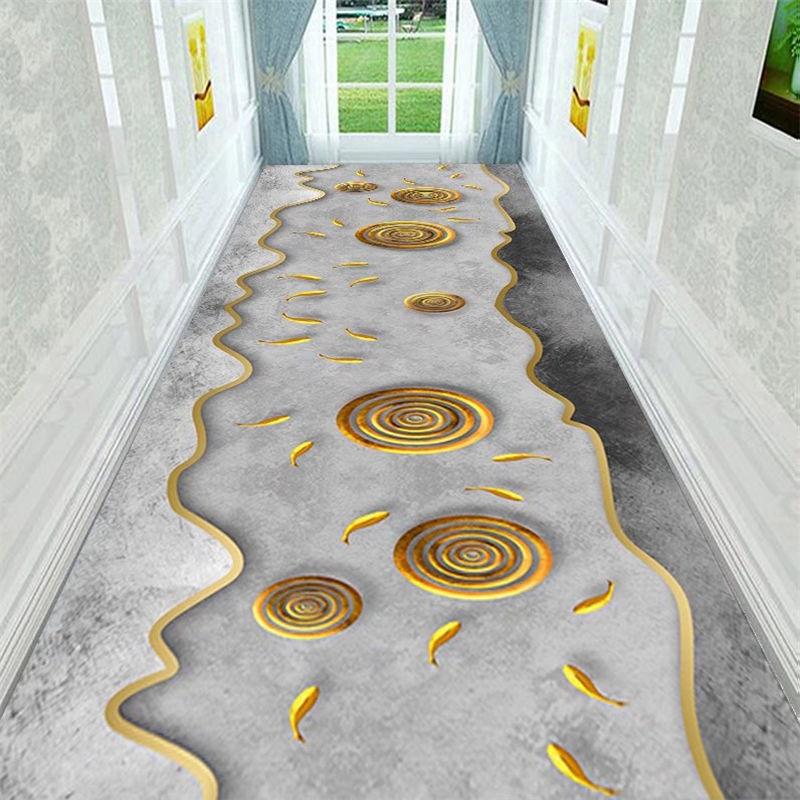 Nordic Geometric Long Corridor Carpet Light Luxury Home Hotel Runner Rugs Can Be Customized Villa Stair Mat Non-slip Hallway Rug