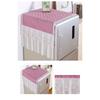 Diamond Grid Quilted Refrigerator Dust Cover Lace Curtain Design Dustproof Beautiful Cover Cloth Easy To Clean Home Decora Sunscreen Protective Cover