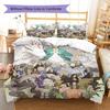 Natsume'sbook Pattern Bedding Quilt Set Quilt Cover Pillowcase Home Decoration Birthday Gift (1 * Duvet Cover + 2 * Pillowcase, Without Core)