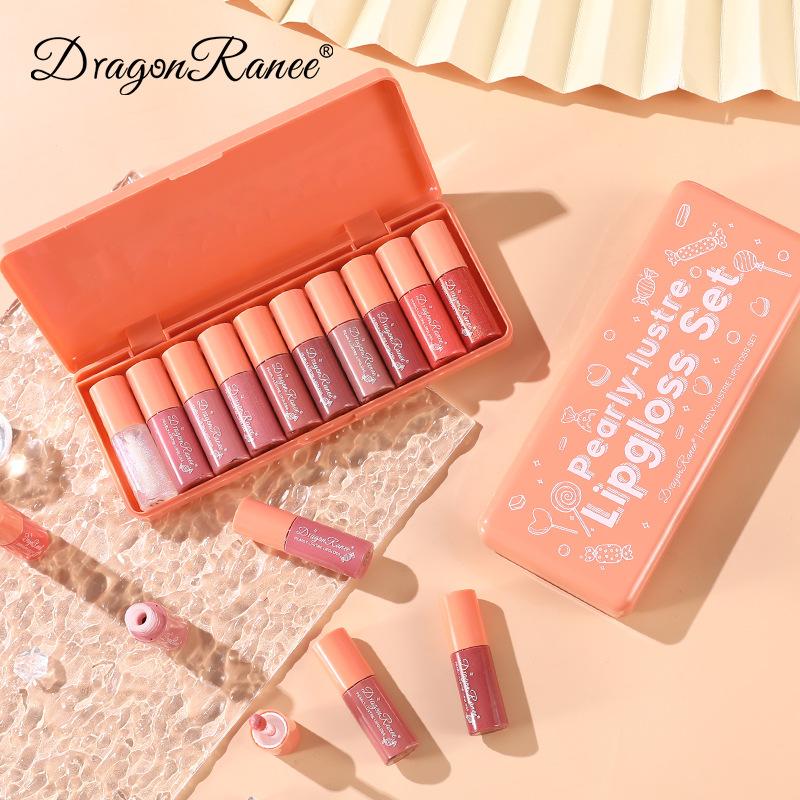 10 Orange Water-light Lip Glaze Red Suits Moisturizing Lip Gloss Lip Lip Dyeing Fluid