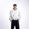 Unisex Übergroßer Kapuzen-Reißverschluss-Pullover Mit Used-Waschung Sprühfarben-Print Perlenbesatz 2025