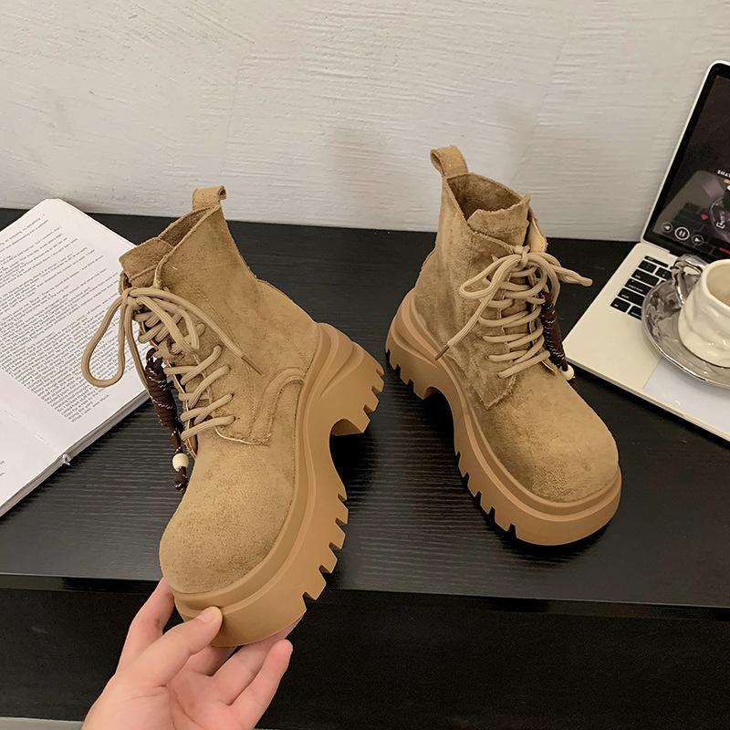 Versatile British style retro big head locomotive short boots women's 2025 new spring and autumn versatile small casual Martin boots