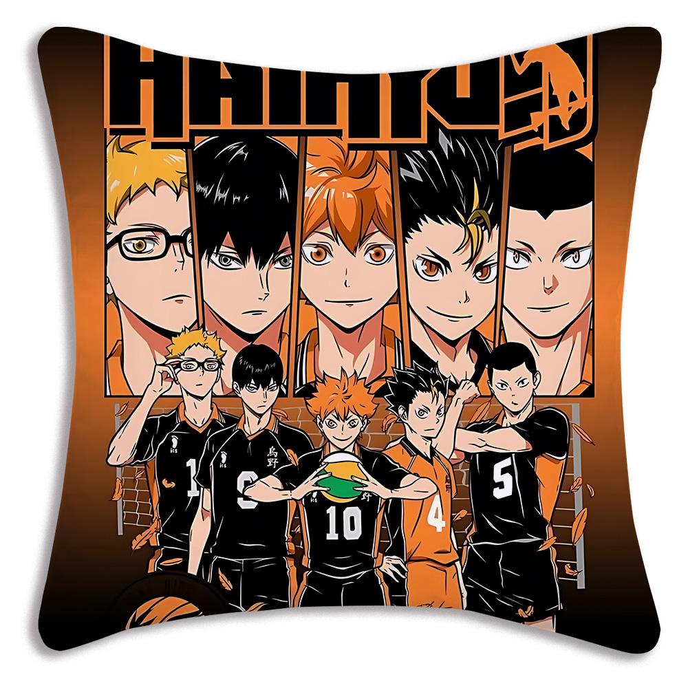 Comic Anime h-Haikyuus Kissenbezüge Cartoon Sofa Dekoratives Zuhause Zweiseitiger Druck Kurzer Plüsch Niedlicher Kissenbezug