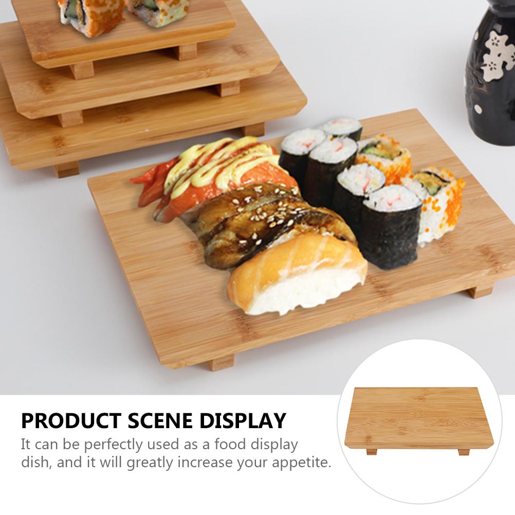 Sushi-Tablett Servierplatte Sashimi Japanische Platte Brett Schale Geta-Stil Holz Bambus Snack Schneidebrett Holzplatten Lagerung