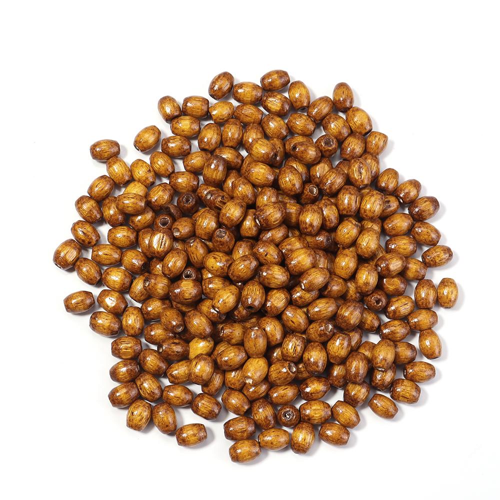 100-500pcs/lot Natural Wooden Beads Baseball Shape Oval Loose Spacer Puzzle Prayer Wood Bead For DIY Handmade Bracelet Accessory