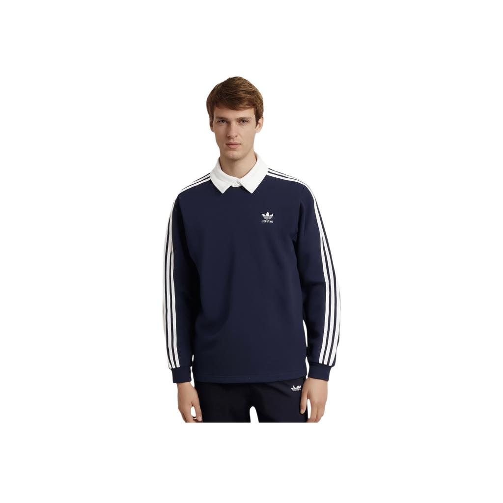 Adidas Originals Adicolor Rugby Fashion Soft Sports Long Sleeve Polo Shirt Men tops JY1400