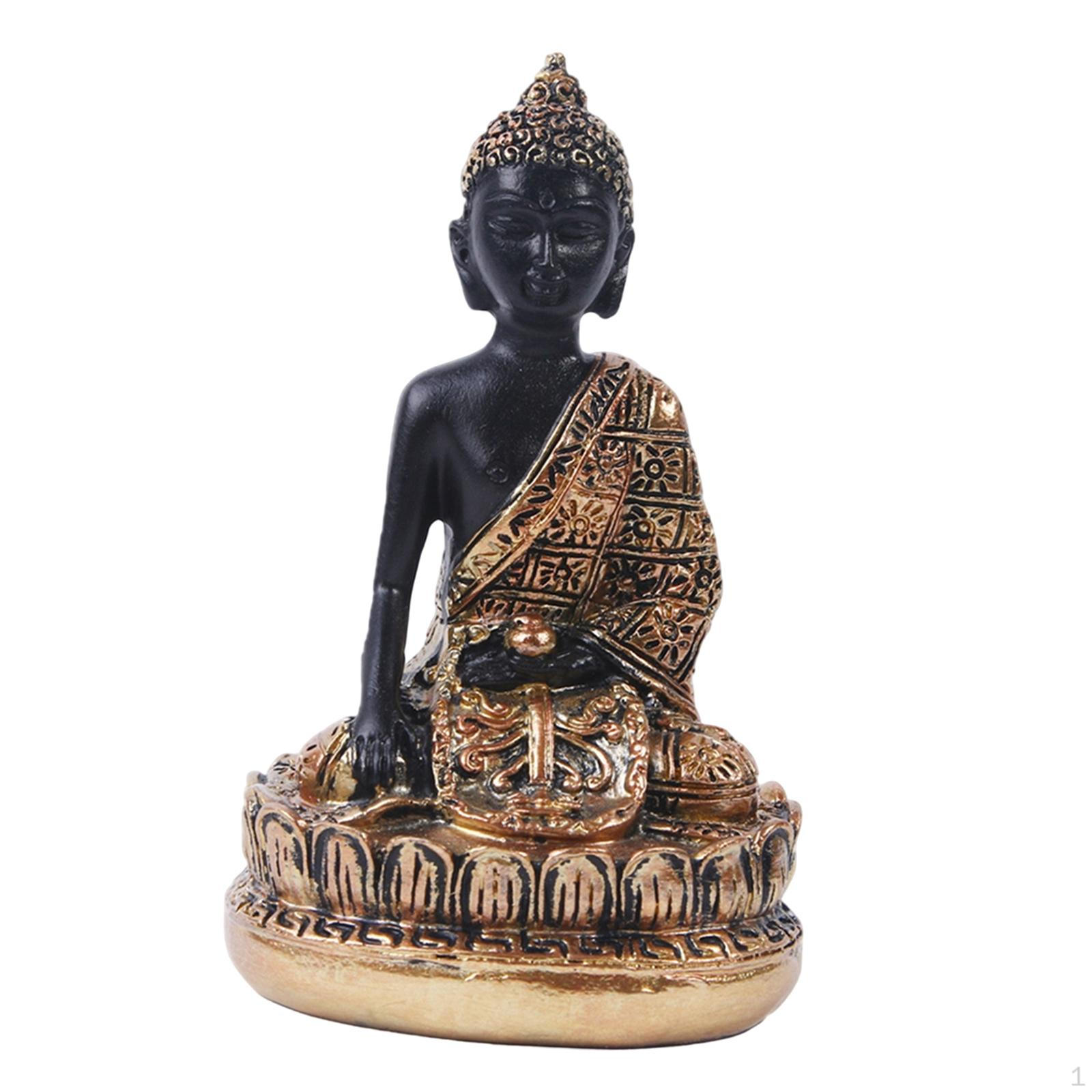 

Sitting Buddha Statue Feng Shui Sculpture Home Decoration Collection Desktop Ornament Resin