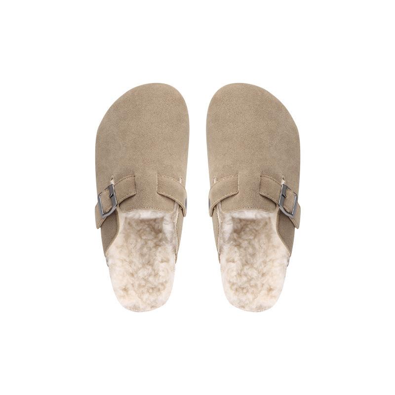 [] Leather Version~ Retro Leather Inner Height Increase Mao Mao Single Shoes Women's Bag Head Half Drag