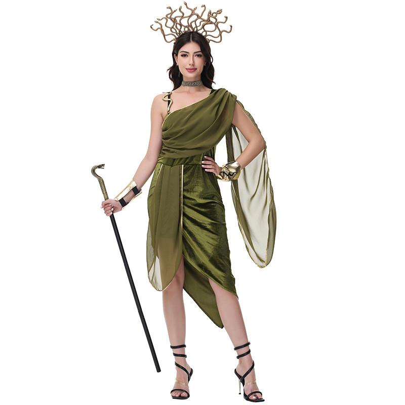 Medusa Women Cosplay Costume With Breathable Cotton For Halloween Show Stage