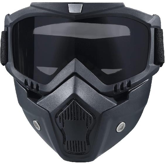 Paintball Mask Anti Fog,Motorcycle Helmet Riding Goggles Glasses With Removable Face Mask,Adjustable Motocross Eyewear