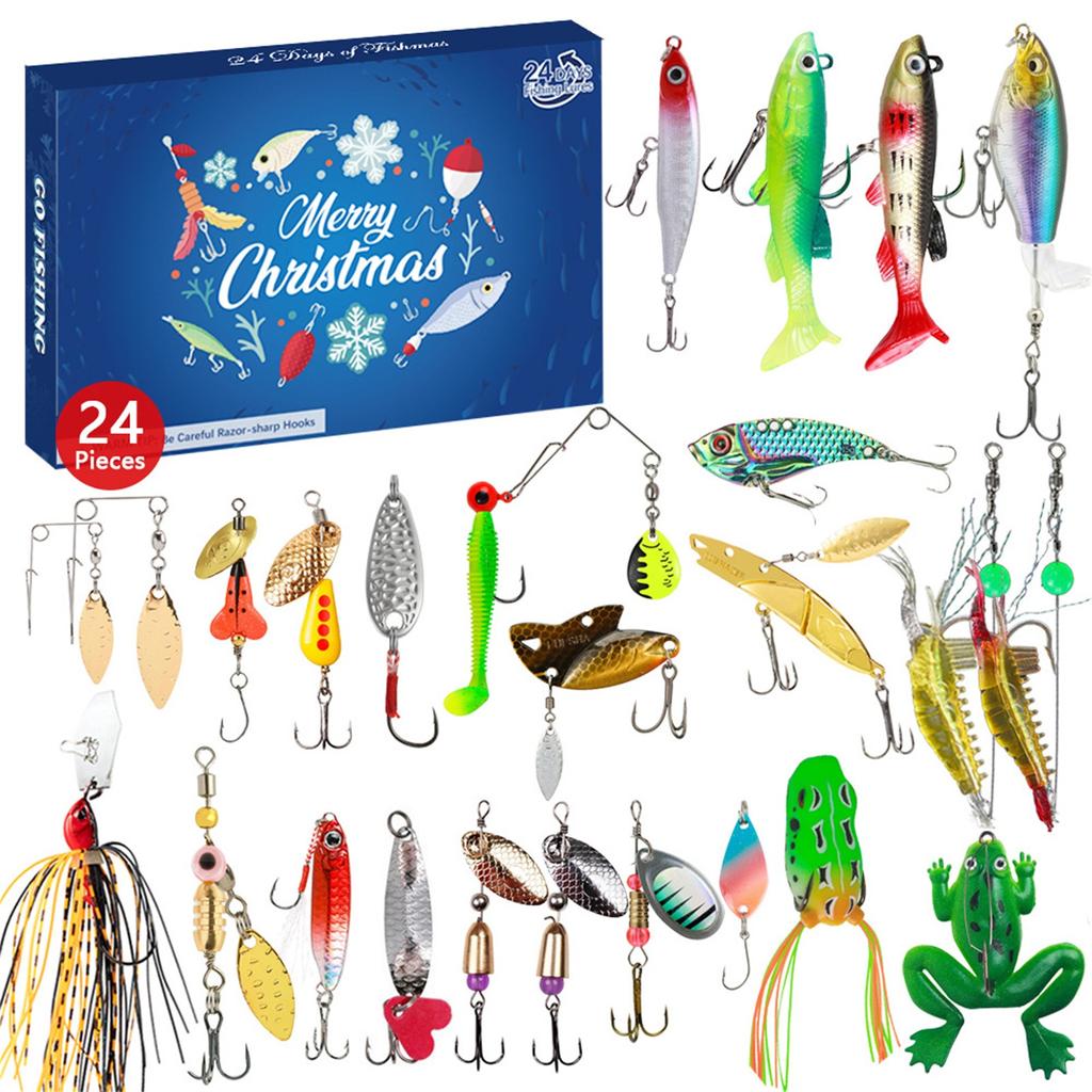 Advent Calendar Fishing Christmas Countdown, Fishing Tackle Advent Calendar For FishAdult Men Teen Boys,  Xmas Surprise Gift