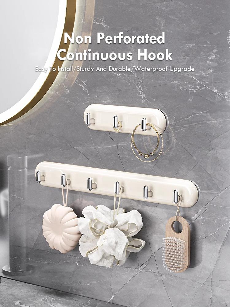 Kitchen Hook Wall Mounted Non Perforated Door Adhesive Hook Behind Bathroom Hook Waterproof And Moisture-Proof High Load-Bearing