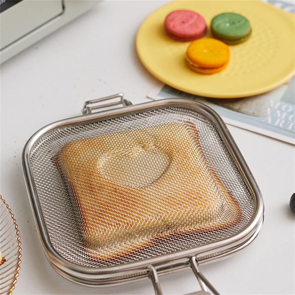 Stainless Steel Sandwich Grilling Rack Practical Baking Tool Sandwich Grilling Mesh Roasting Net for Professional Use