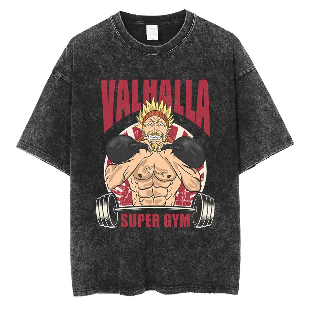

Mens Vinland Saga I Have No Enemies Graphic Tee Thorfinn Anime Print Vintage Washed Oversized Casual Streetwear Tshirt M
