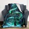 1 Stück leichte Flanelldecke mit Drachenmotiv, bequeme und warme Decke, für Büro, Camping, Sofa, Bett, Wohnzimmer087