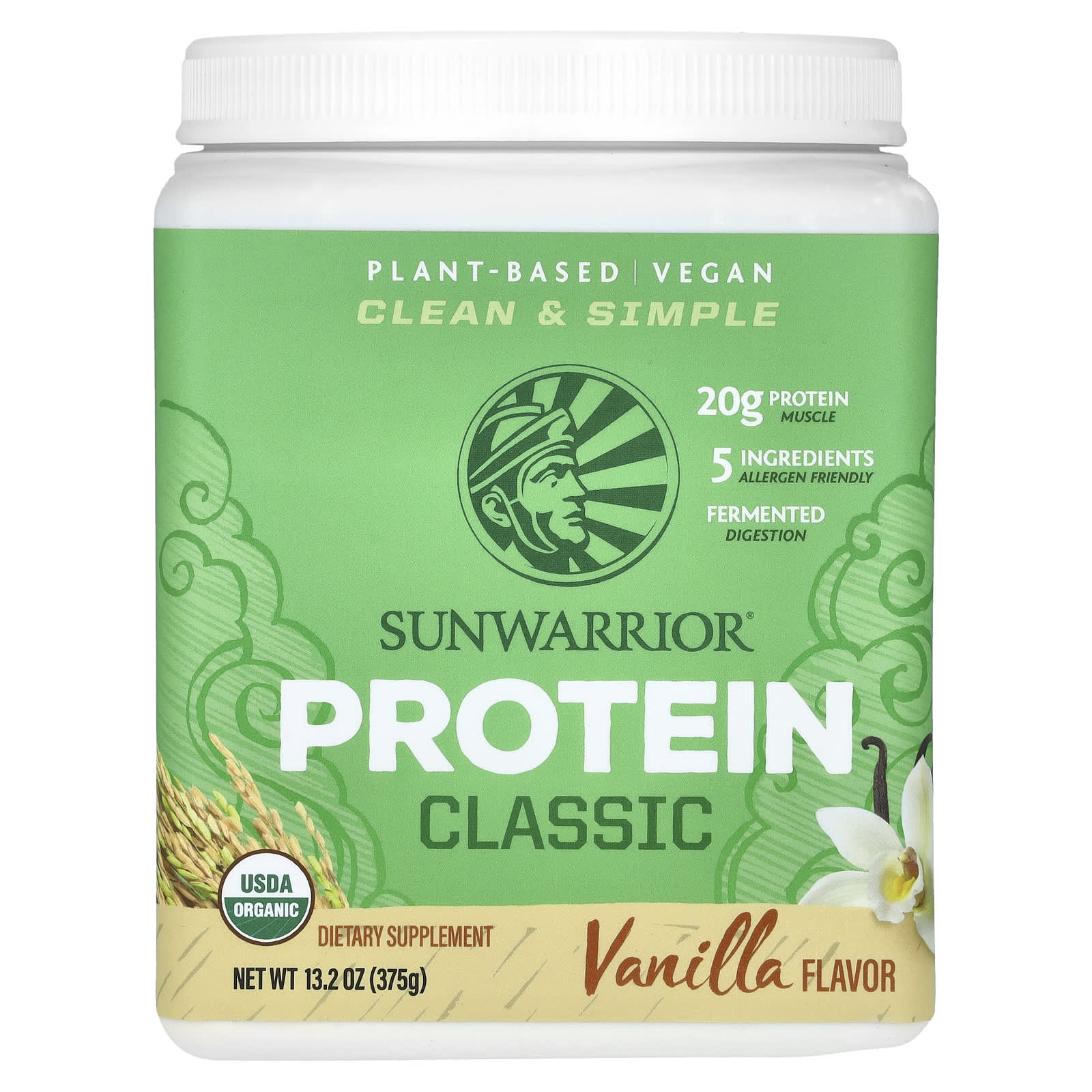 

Sunwarrior, Classic Protein, Vanilla, 13.2 oz (375 g)