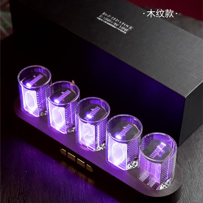 Bestseller RGB Simulation Nixie Tube Clock Retro Electronic Creative Desktop Ornaments Acrylic LED Tube Digital Desk Clock