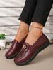 Women's leather flat shoes, spring and autumn women's loafers, classic single-product mother shoes, non-slip and comfortable