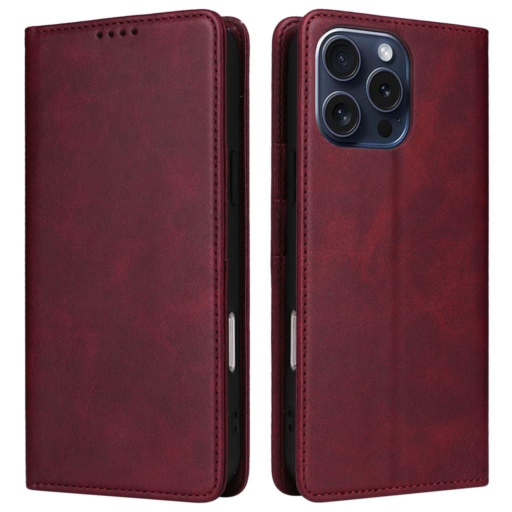 For iPhone 15 Pro Case RFID Blocking Phone Leather Cover Magnetic Closing
