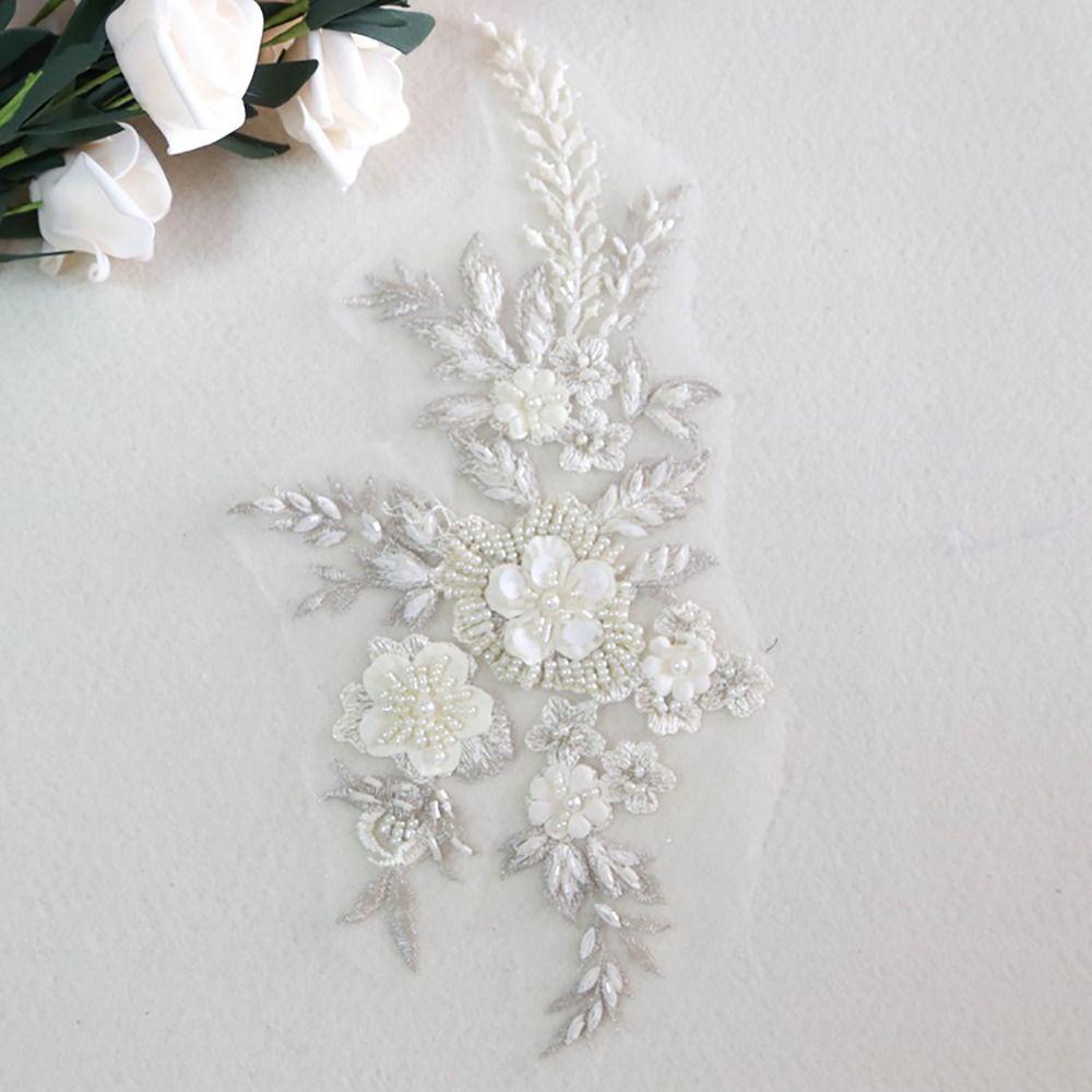 Sequin Embroidery Sequined Embroidery Patches DIY Lace Appliques Clothing Applique  Wedding