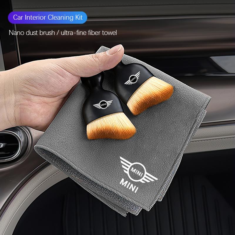 Car Interior Cleaning Tools Microfiber Wash Towels Cleaning Brush For MINI Cooper R56 F56 JCW Cabrio Aceman Countryman Clubman