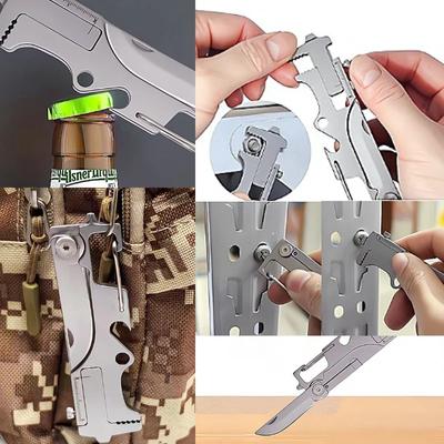 NUOVO Mini Coltello Multifunzione in Acciaio Inossidabile Chiave Portachiavi Ciondolo Apribottiglie Mini EDC Piccolo Strumento per Consegna Espressa