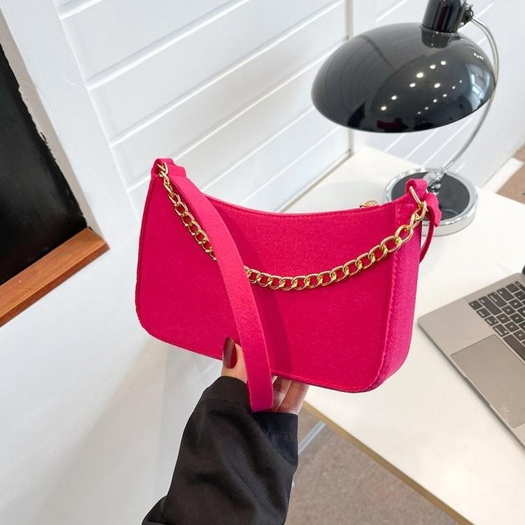 Stylish Pu Felt Tote Bag For Women In Khaki Black Pink And Lemon Yellow For Daily Use