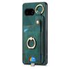 For Google Pixel 9a Retro Leather Phone Back Cover with Card Slots and Ring Holder