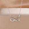 Fashion Simple Stainless Steel Infinity Pendant Necklace for Women Classic Lucky Zircon Love You Forever Jewelry Birthday Gift