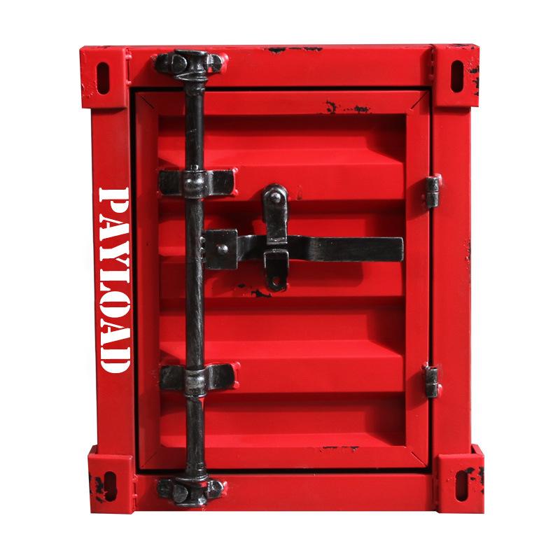 Industrial Iron Art Bedside Cabinet with Lock - Creative Storage Solution for Bedroom