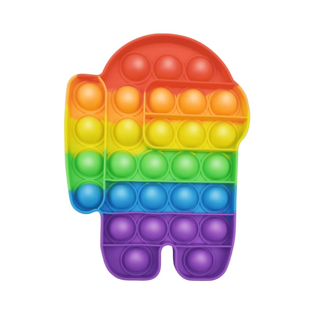 Innovatives 12cm Regenbogen Silikon Sensorisches Blasen Spielzeug Für Kinder Mit Bunten Formen