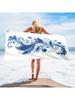 1pc Microfiber Beach Towel with Ocean & Palm Tree Design - Lightweight, Quick-Dry,Absorbent,Sand-Resistant, Perfect for Swimming