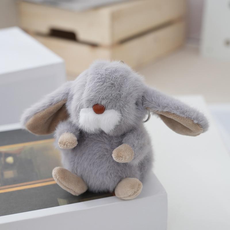 Adorable Rabbit Realistic Plush Keychain With Soft Pp Cotton Stuffing Cute Keyring Toy Perfect For Couples And Car Bags