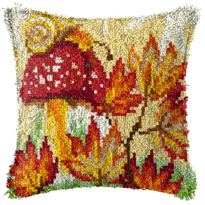 Latch Hook Rug Kits Pillowcase Flower Plants Series Pillow Material Package Handcraft Latch Hook Kits Embroidery Cushion Decor