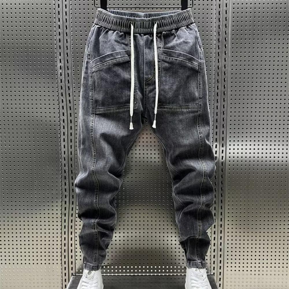 Fashion 2026 New Spring Autumn Loose Men's Drawstring Big Boy Jeans Denim Jeans Casual Elastic Waist Yk2 Streetwear Pants