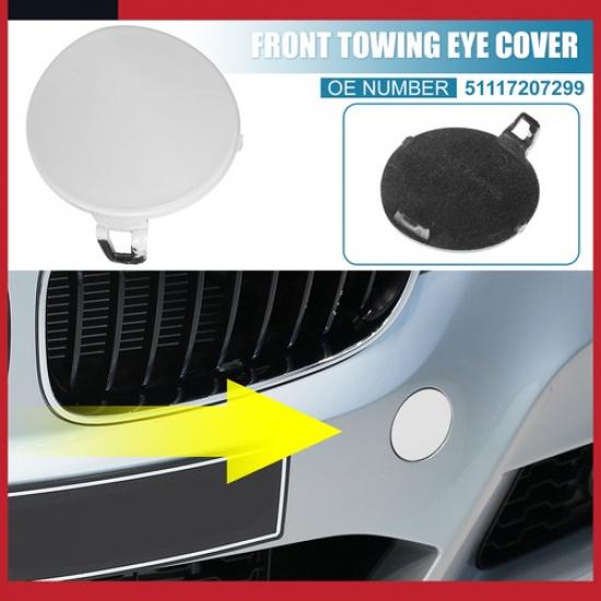 2009-2012 BMW 328i Front Bumper Tow Hook Cover Replacement Pack of 1 | White | Plastic | Painted | Bumper Cover