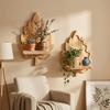 Nature Style Maple Leaf Wall Shelf Wooden Wall Mounted Leaf Shelf  for Living Room