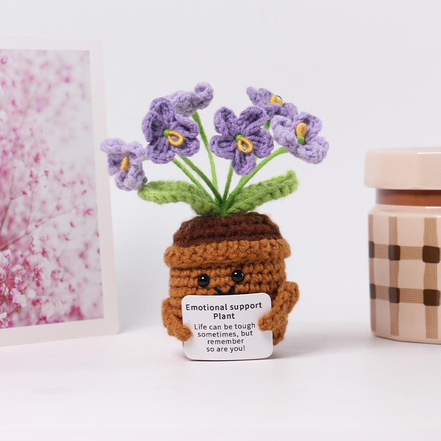 33 Styles Crochet potted tabletop Words of encouragement forget-me-not crochet orange convolia heart-warming ornament