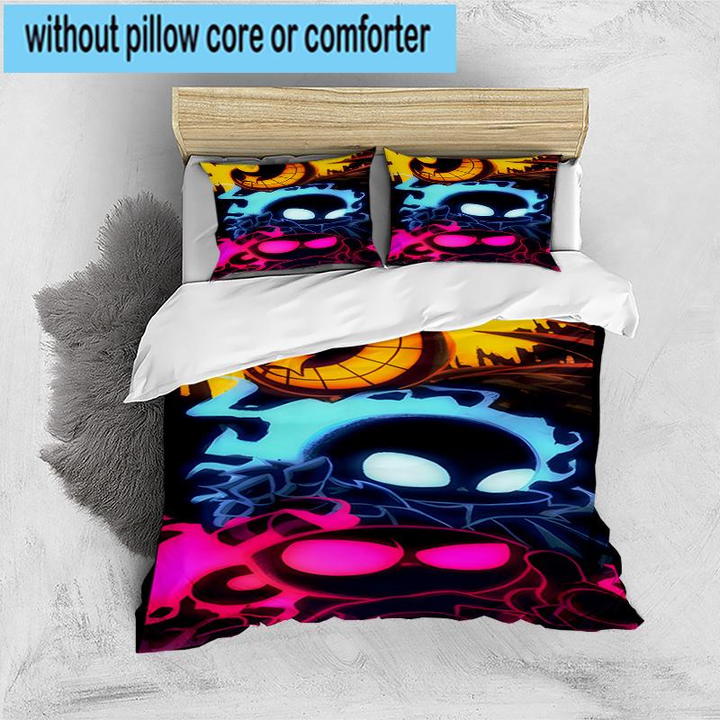 3PCS Cup-head And Mugman Adventure 3pcs Bedding,Including 3PCS Duvet Cover And 2pcs Pillowcases Perfect for Christmas,Ideal for Bedroom, Dormitory