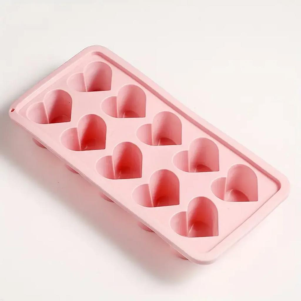 10-Grid Heart-Shaped Silicone Ice Cube Tray Playset Soft Easy Demoulding Love Ice Maker for Kitchen And Home