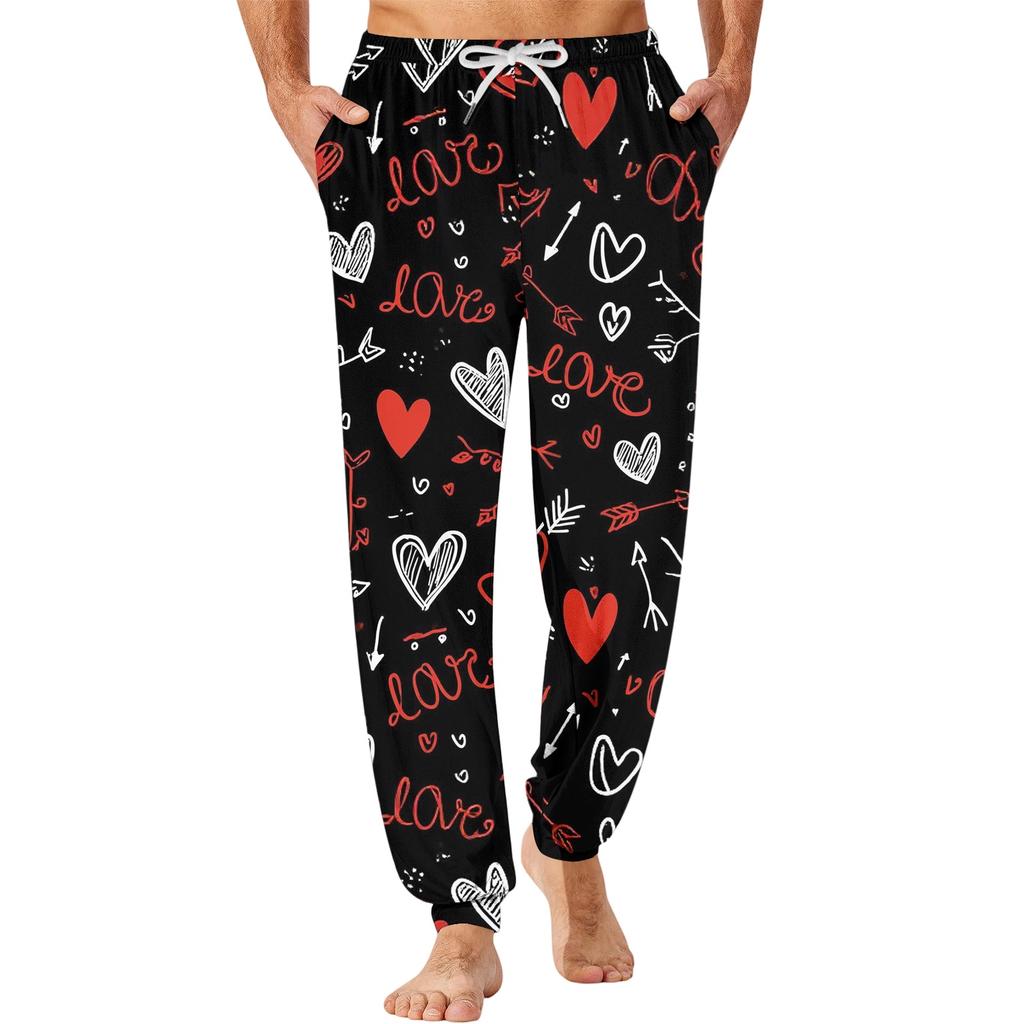 Men's Pajama Pants with Pockets, Valentine's Day Gift