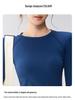 Women's Slimming Long-Sleeve Pilates & Running T-Shirt with Finger Cots - High-End, Tight-Fitting Fitness Top