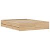 Bed Frame with Drawers Sonoma Oak Finish 140x200 cm Particleboard