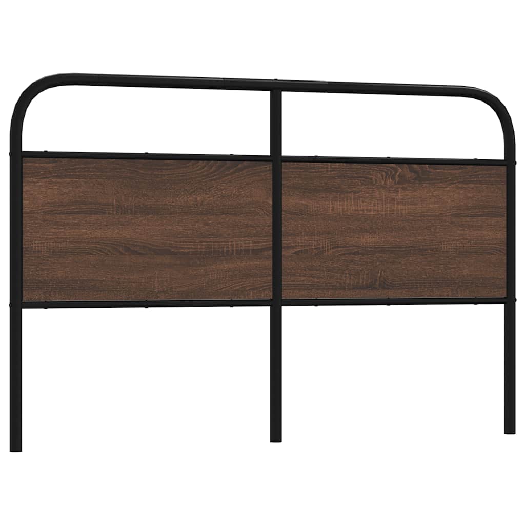 Vidaxl Wezgłowie, Brązowy Dąb, 160 Cm, Stal I Materiał Drewnopochodny