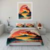 Japanese Landscape Art Set Bedding Set with 1 Duvet Cover 2 Pillowcases Single Double King Queen, Gift