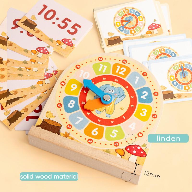 Kids Educational Learning Toys Wood Clock Game for Children To Learn Reading Time Early Teaching Aids Basic Skill Practice