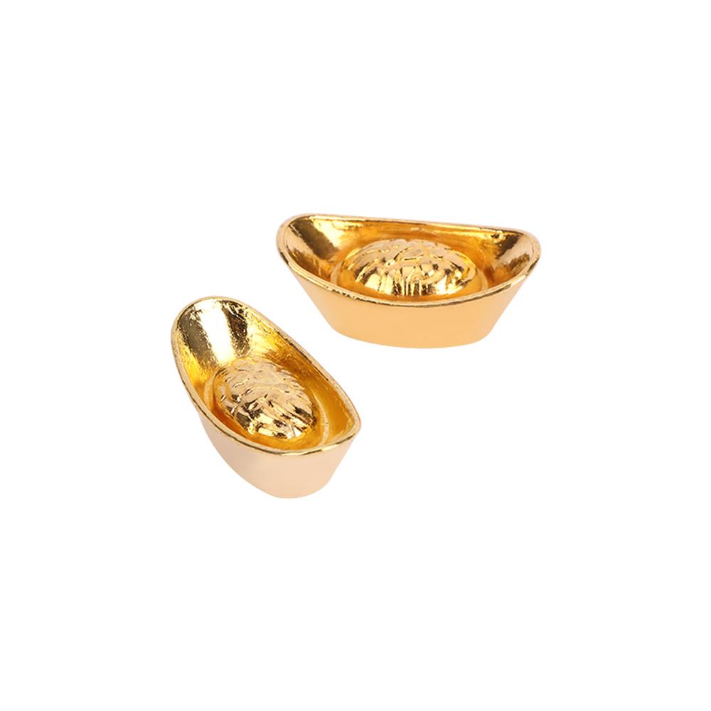 10pcs/set Office Home Decor Fengshui Decor Mascot Ingot Ornament Gold Ingot Yuanbao Lucky Money