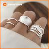 925 Sterling Silver Rings for Women Couple Minimalist Handmade Wide Ring Party Jewelry Gift Prevent Allergy