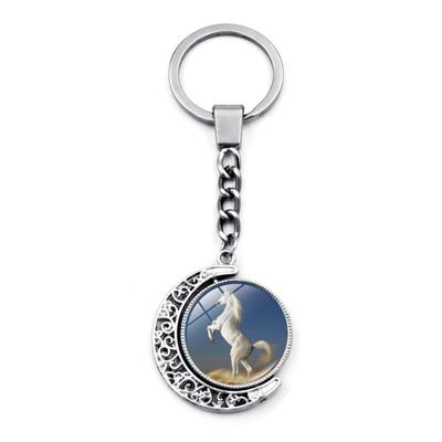 Year Of Horse Commemorative Keychain/bag Charm, Double-sided Rotating Pendant Key Ring.